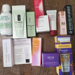 KVD, shiseido, Burts Bees, Clinique, Too Faced, Mario Badescu, Cover Fx Bundle